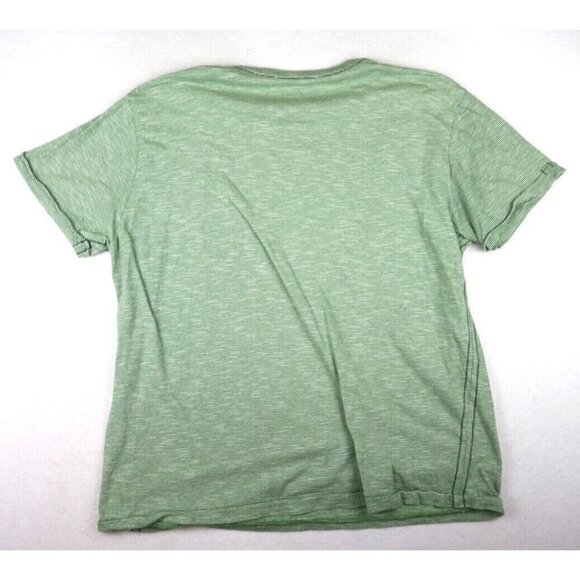 RUFF HEWN WELL WORN - MEN'S GREEN STRIPED SHORT SLEEVE T-SHIRT - SIZE L - Picture 5 of 5
